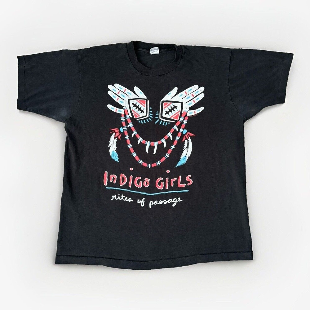 Indigo Girls T Shirt Mens XL Rites‎ Of Passage 1992 Band Single Stitch Vintage